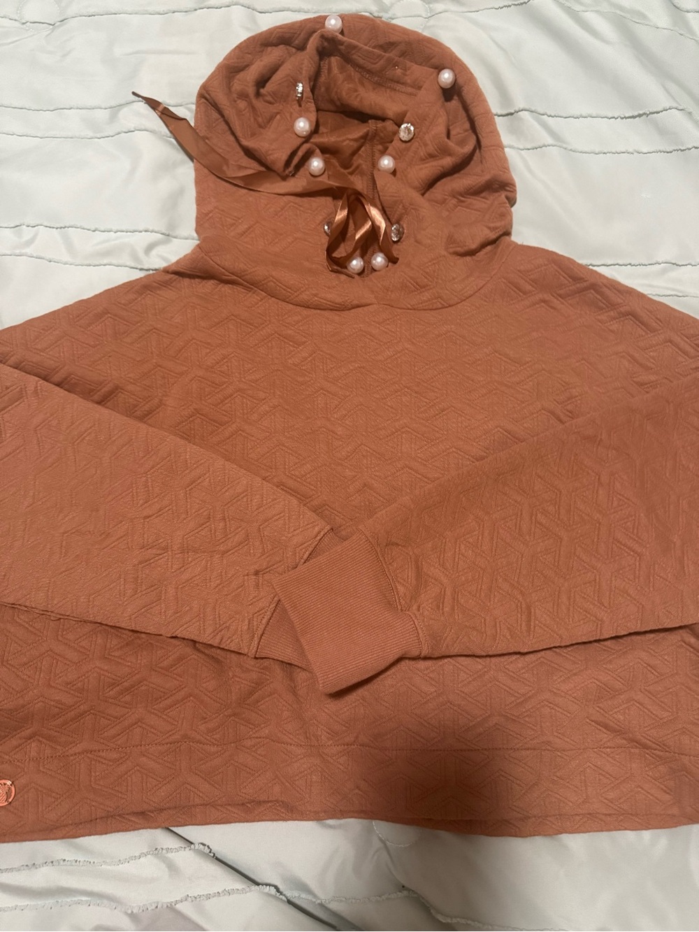 Simply Southern NWTWomen's Hooded Textured Pullover Sweater - Rust